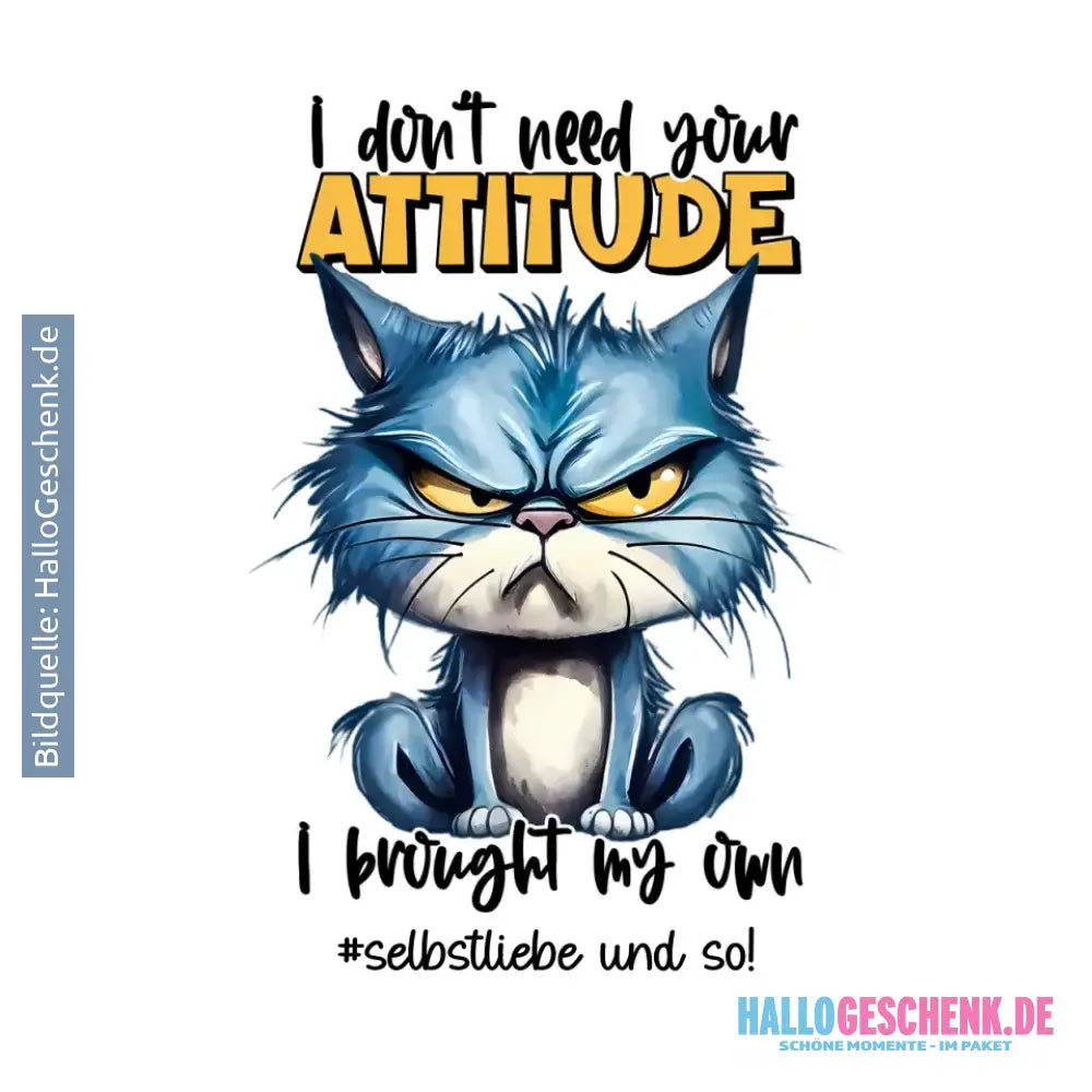 Ich brauche deine Meinung nicht - ich habe meine eigene • Katze • STICKER 20x20 cm (Aufkleber) • personalisiert - White