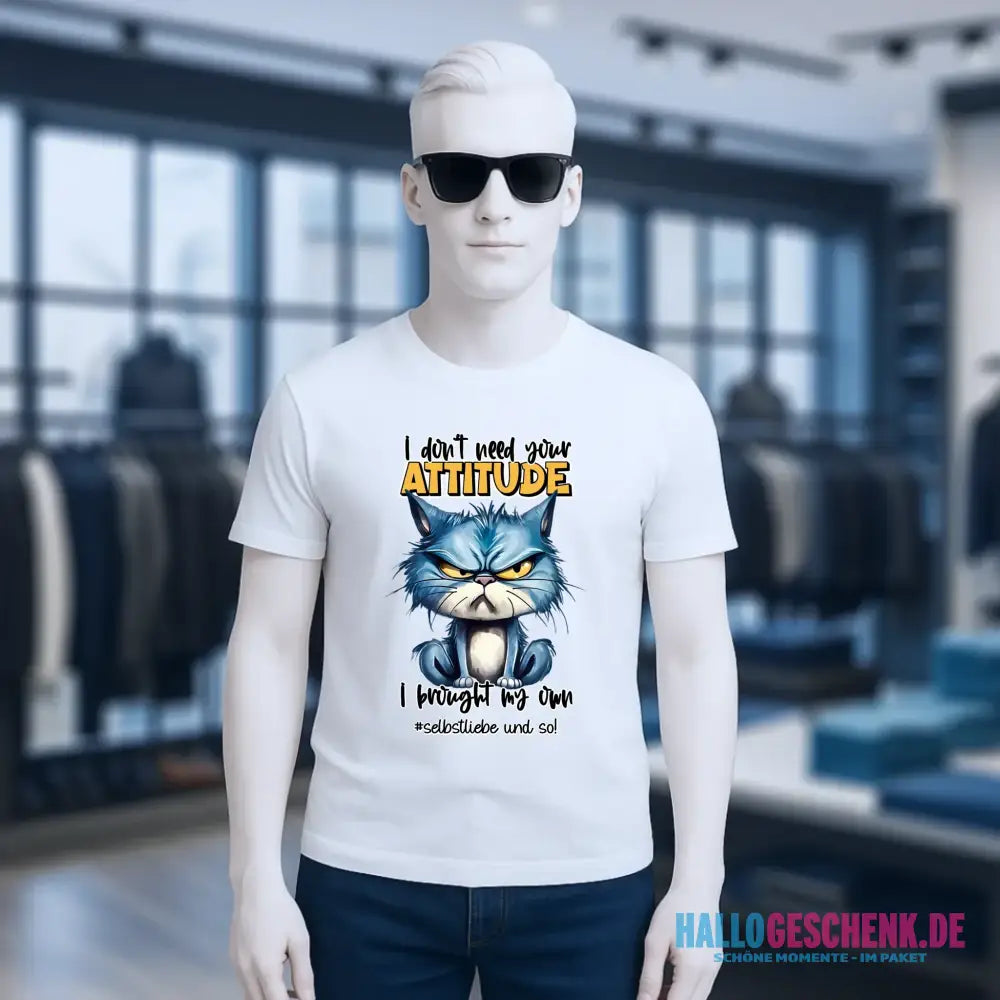 Ich brauche deine Meinung nicht - ich habe meine eigene • Katze • Unisex Premium T-Shirt XS-5XL aus Bio-Baumwolle für Damen & Herren • Exklusivdesign • personalisiert