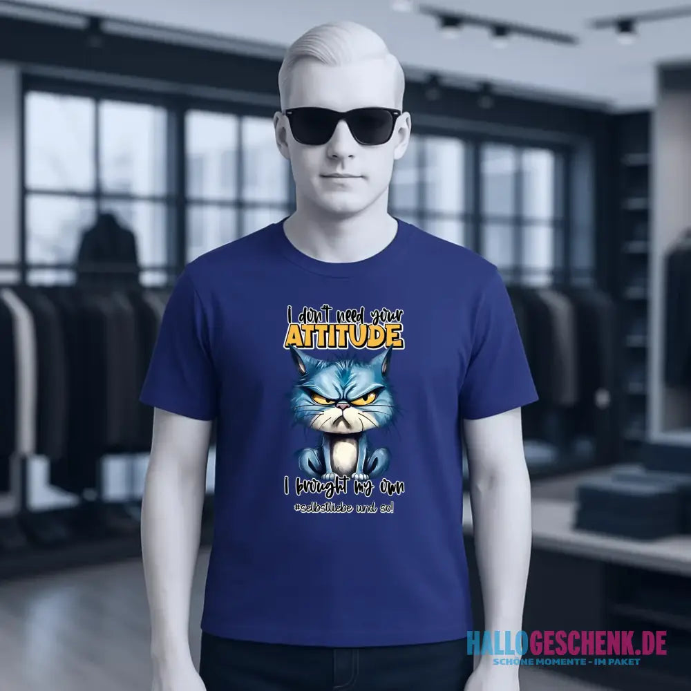 Ich brauche deine Meinung nicht - ich habe meine eigene • Katze • Unisex Premium T-Shirt XS-5XL aus Bio-Baumwolle für Damen & Herren • Exklusivdesign • personalisiert