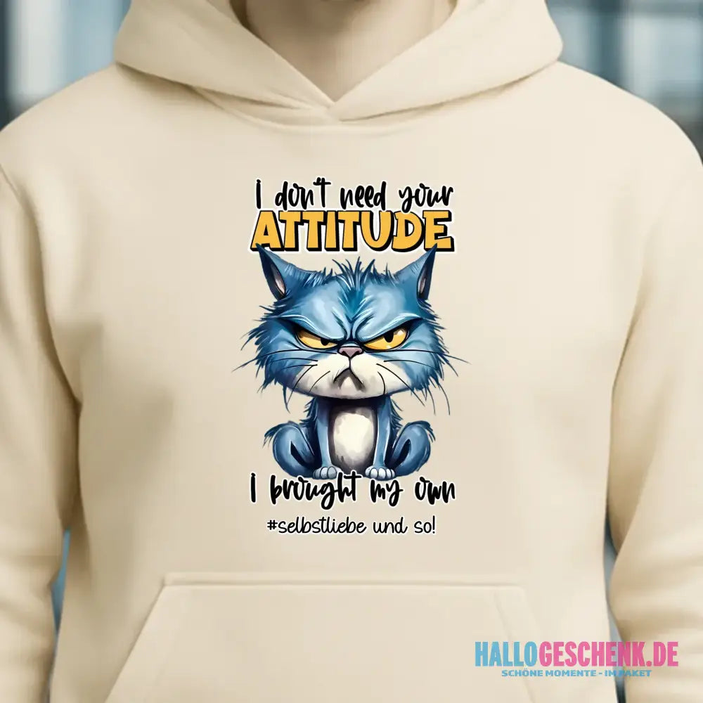Ich brauche deine Meinung nicht - ich habe meine eigene • Katze • Unisex Premium Hoodie XS-5XL aus Bio-Baumwolle für Damen & Herren • Exklusivdesign • personalisiert
