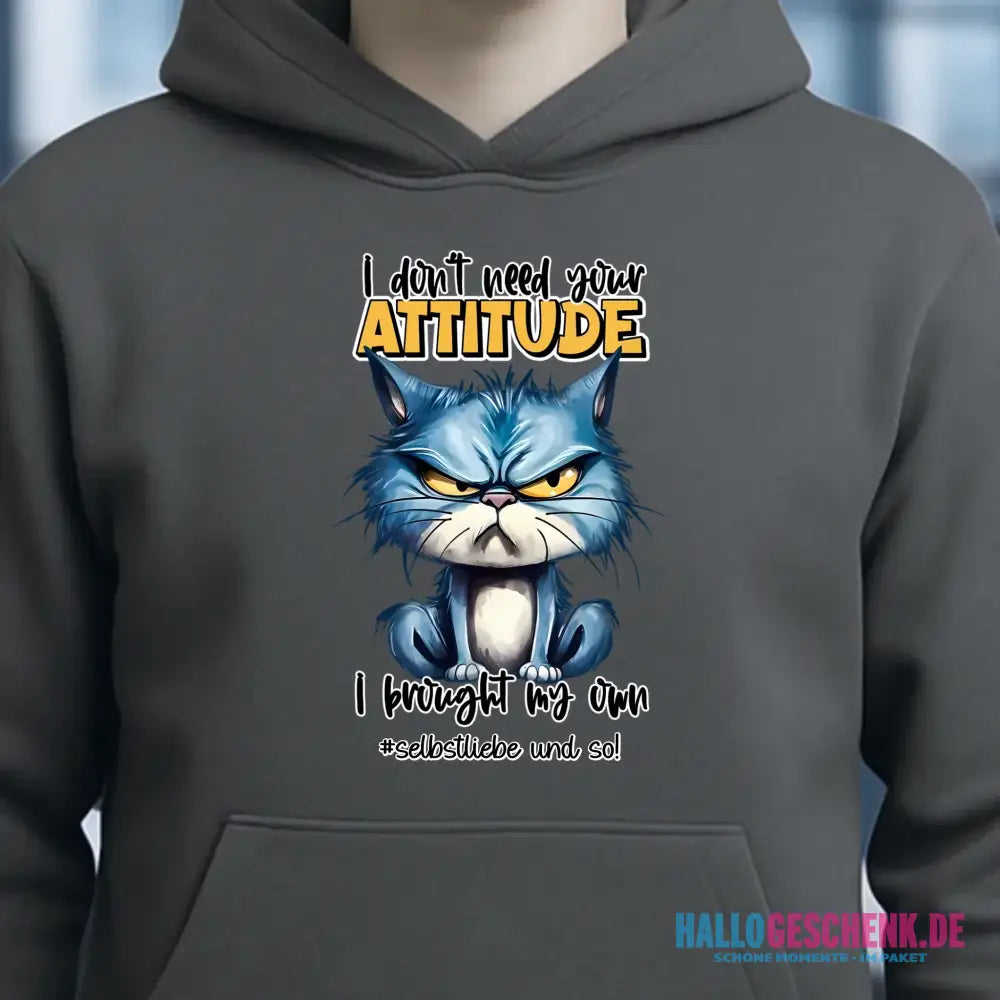 Ich brauche deine Meinung nicht - ich habe meine eigene • Katze • Unisex Premium Hoodie XS-5XL aus Bio-Baumwolle für Damen & Herren • Exklusivdesign • personalisiert