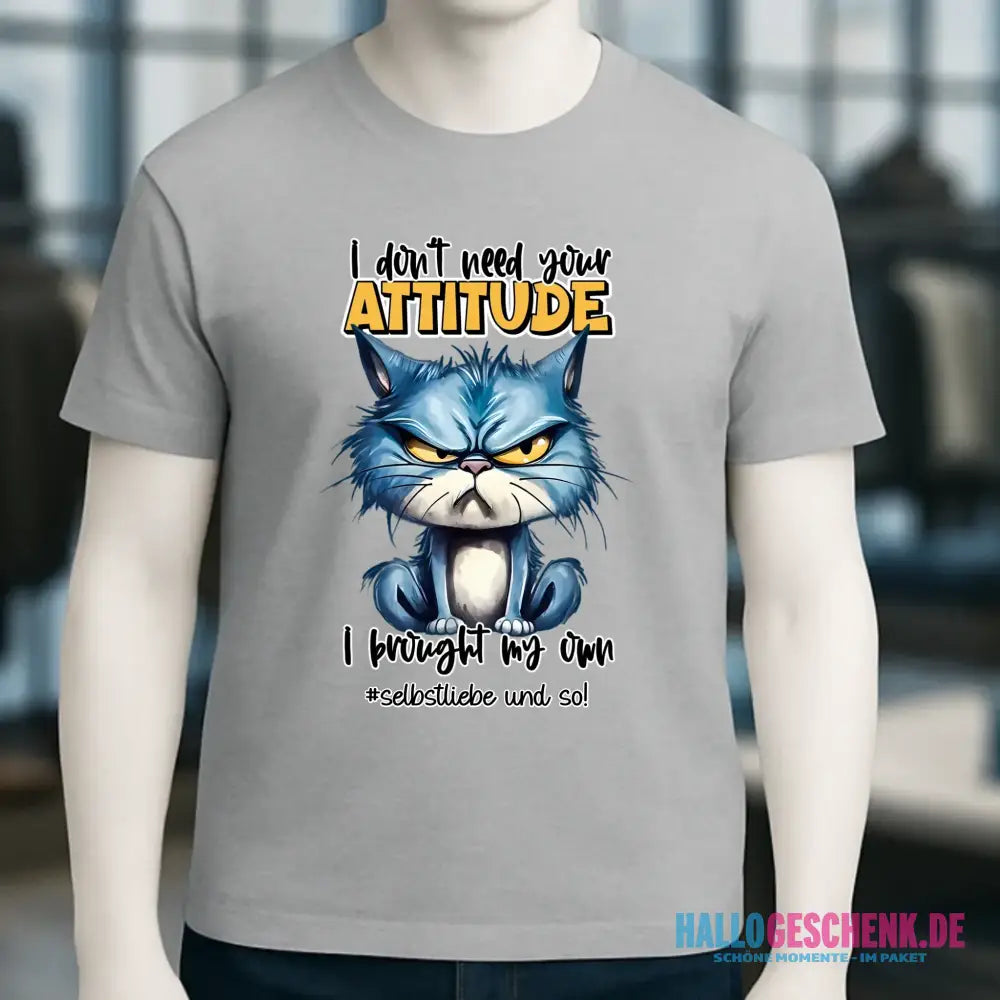 Ich brauche deine Meinung nicht - ich habe meine eigene • Katze • Unisex Premium T-Shirt XS-5XL aus Bio-Baumwolle für Damen & Herren • Exklusivdesign • personalisiert