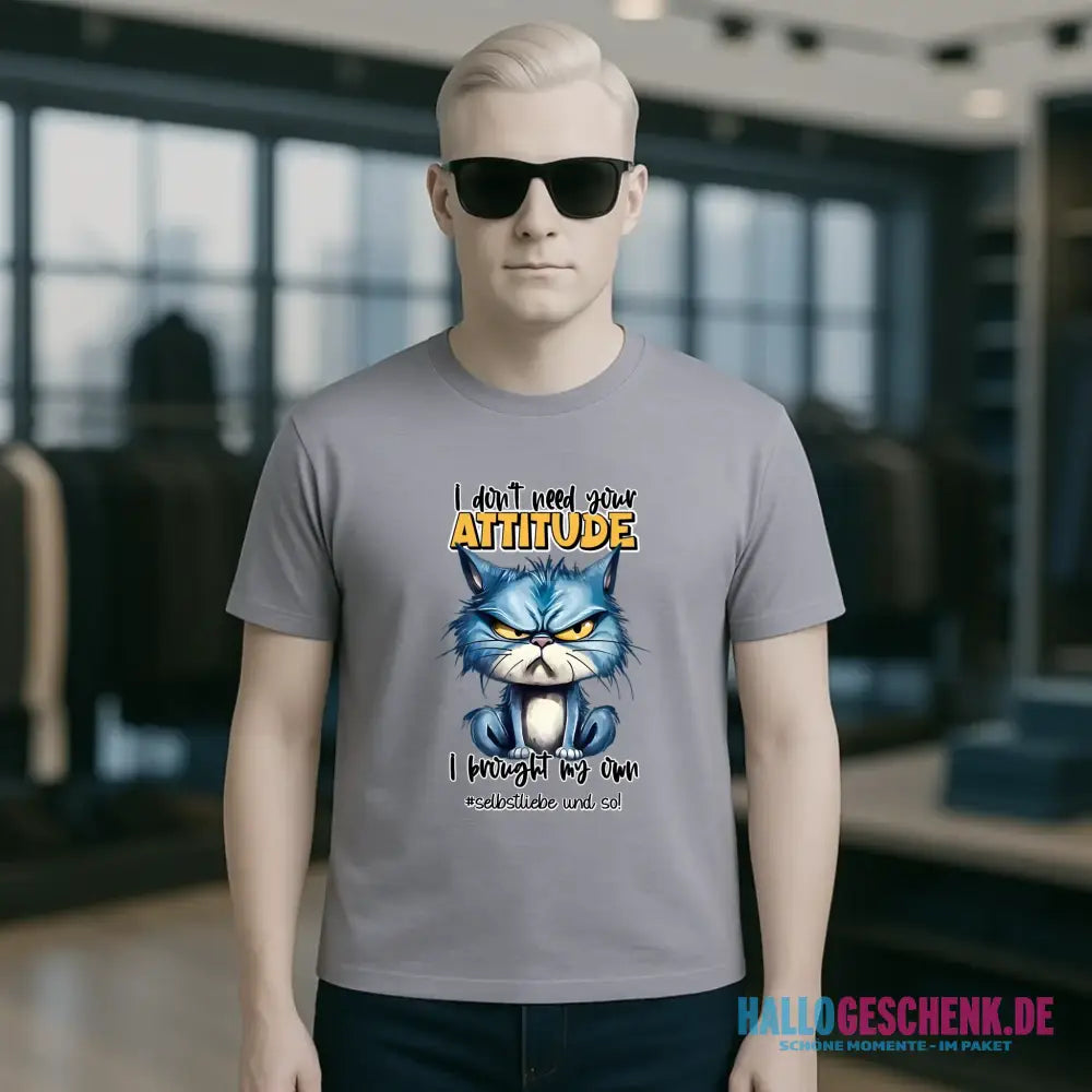Ich brauche deine Meinung nicht - ich habe meine eigene • Katze • Unisex Premium T-Shirt XS-5XL aus Bio-Baumwolle für Damen & Herren • Exklusivdesign • personalisiert