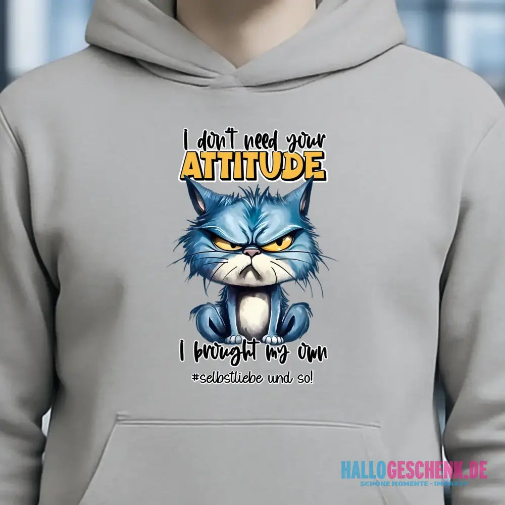 Ich brauche deine Meinung nicht - ich habe meine eigene • Katze • Unisex Premium Hoodie XS-5XL aus Bio-Baumwolle für Damen & Herren • Exklusivdesign • personalisiert