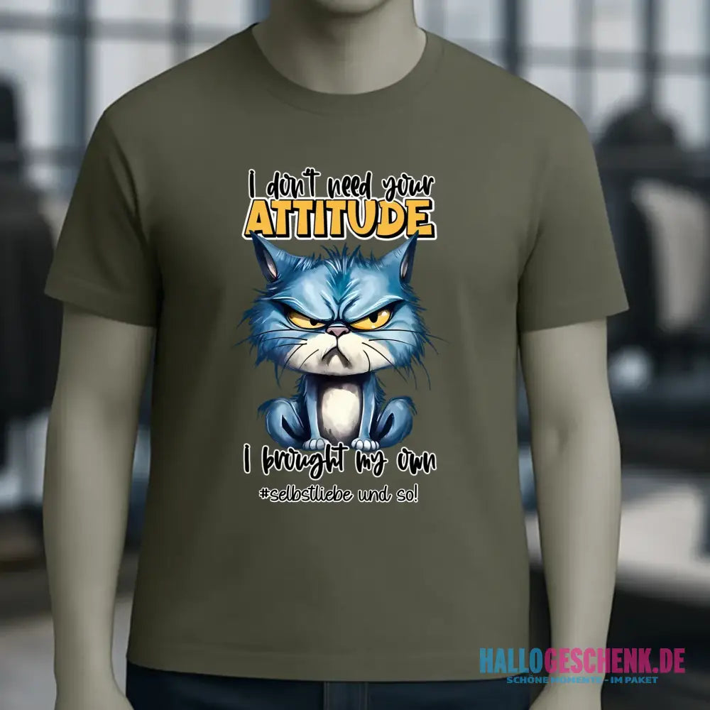Ich brauche deine Meinung nicht - ich habe meine eigene • Katze • Unisex Premium T-Shirt XS-5XL aus Bio-Baumwolle für Damen & Herren • Exklusivdesign • personalisiert