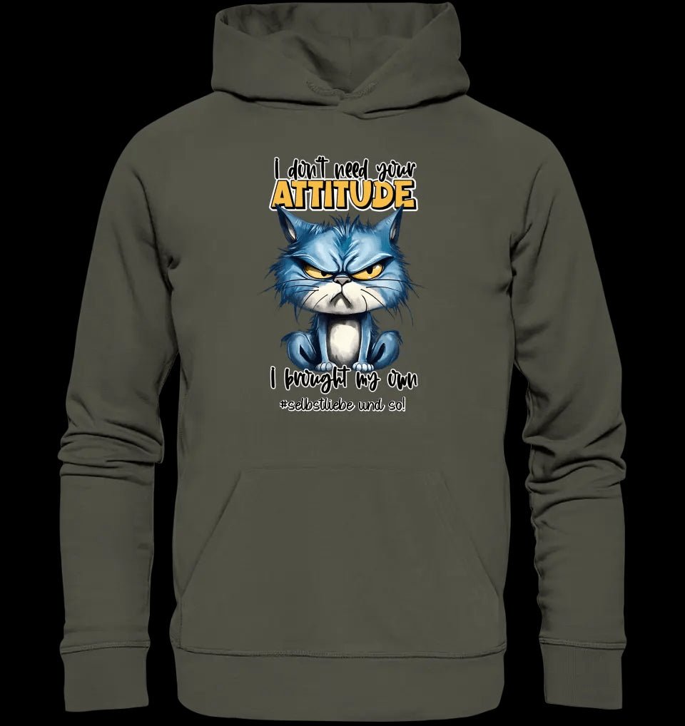 Ich brauche deine Meinung nicht - ich habe meine eigene • Katze • Unisex Premium Hoodie XS-5XL aus Bio-Baumwolle für Damen & Herren • Exklusivdesign • personalisiert