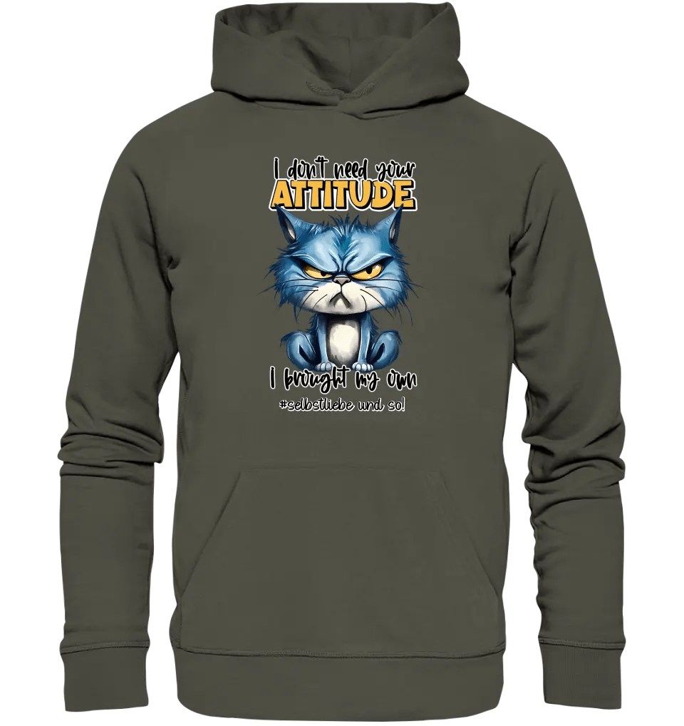 Ich brauche deine Meinung nicht - ich habe meine eigene • Katze • Unisex Premium Hoodie XS-5XL aus Bio-Baumwolle für Damen & Herren • Exklusivdesign • personalisiert