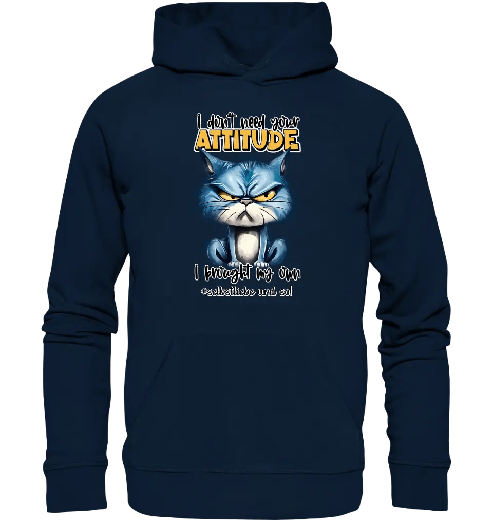 Ich brauche deine Meinung nicht - ich habe meine eigene • Katze • Unisex Premium Hoodie XS - 5XL aus Bio - Baumwolle für Damen & Herren • Exklusivdesign • personalisiert - HalloGeschenk.de