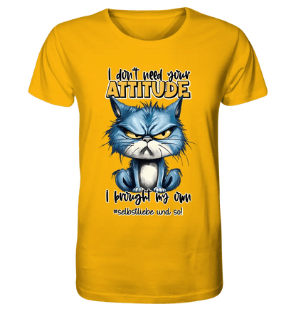 Ich brauche deine Meinung nicht - ich habe meine eigene • Katze • Unisex Premium T-Shirt XS - 5XL aus Bio - Baumwolle für Damen & Herren • Exklusivdesign • personalisiert von HalloGeschenk.de