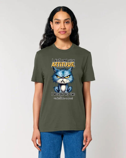 Ich brauche deine Meinung nicht - ich habe meine eigene • Katze • Unisex Premium T-Shirt XS - 5XL aus Bio - Baumwolle für Damen & Herren • Exklusivdesign • personalisiert von HalloGeschenk.de