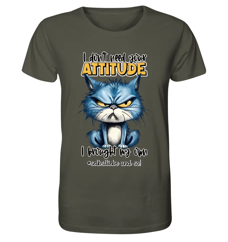 Ich brauche deine Meinung nicht - ich habe meine eigene • Katze • Unisex Premium T-Shirt XS - 5XL aus Bio - Baumwolle für Damen & Herren • Exklusivdesign • personalisiert von HalloGeschenk.de