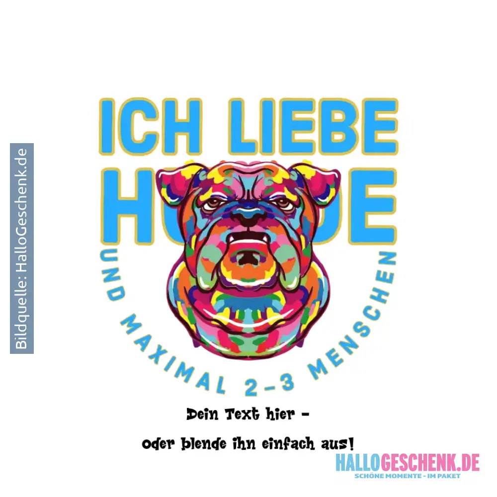 Ich liebe Hunde und 2-3 Menschen • STICKER 20x20 cm (Aufkleber) - White / OneSize / ausgestanzter Sticker 20x20 cm