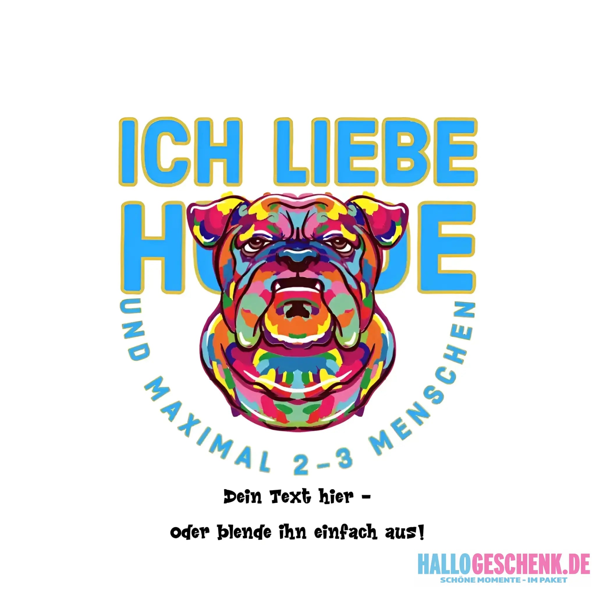 Ich liebe Hunde und 2-3 Menschen • STICKER 20x20 cm (Aufkleber) - White / OneSize / ausgestanzter Sticker 20x20 cm
