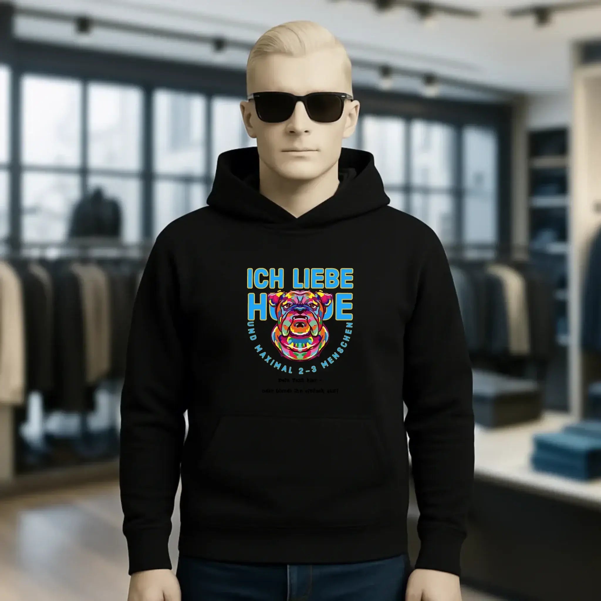 Ich liebe Hunde und 2-3 Menschen • Unisex Premium Hoodie XS-5XL aus Bio-Baumwolle für Damen & Herren • Exklusivdesign • personalisiert
