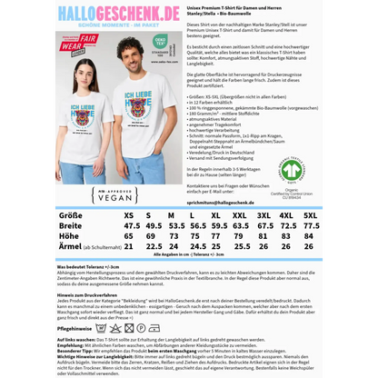 Ich liebe Hunde und 2-3 Menschen • Unisex Premium T-Shirt XS-5XL aus Bio-Baumwolle für Damen & Herren • Exklusivdesign • personalisiert