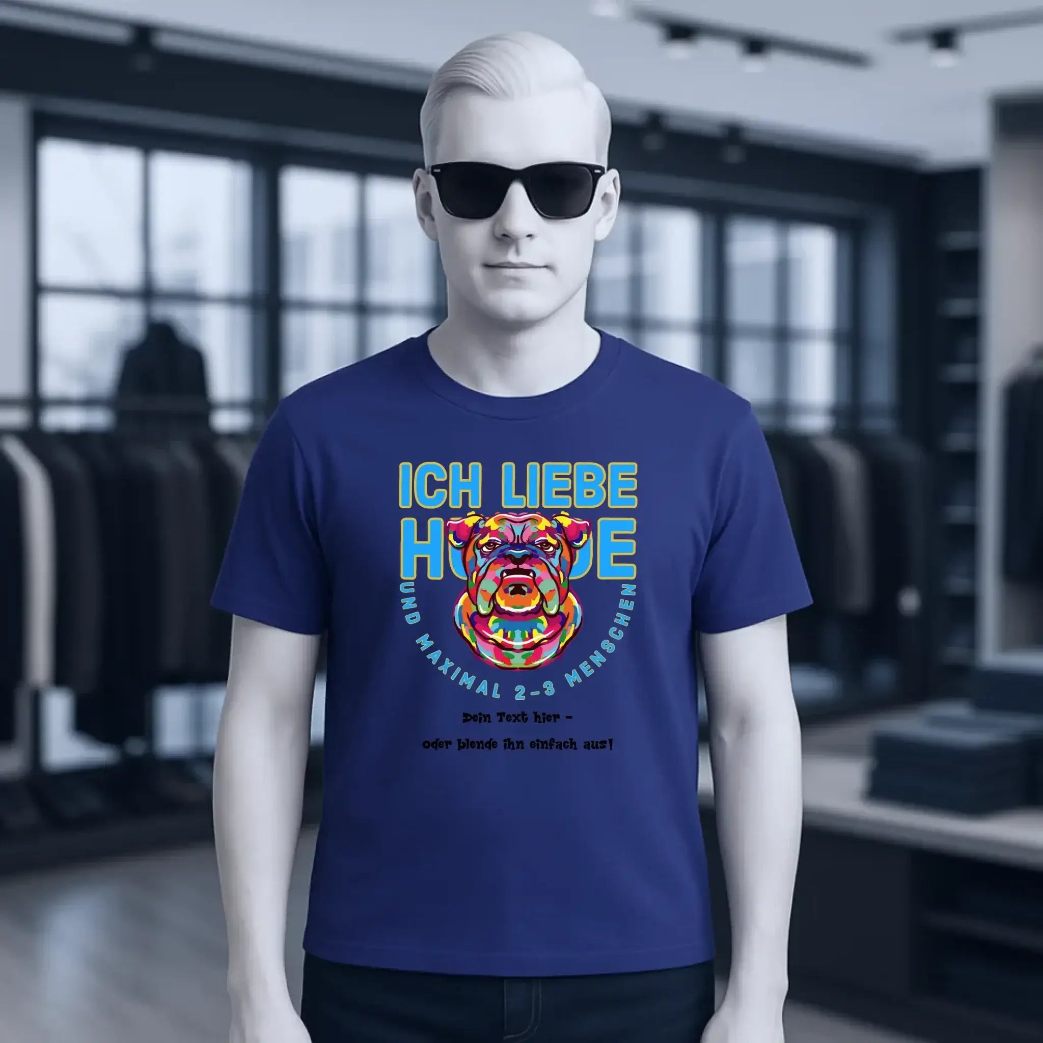 Ich liebe Hunde und 2-3 Menschen • Unisex Premium T-Shirt XS-5XL aus Bio-Baumwolle für Damen & Herren • Exklusivdesign • personalisiert