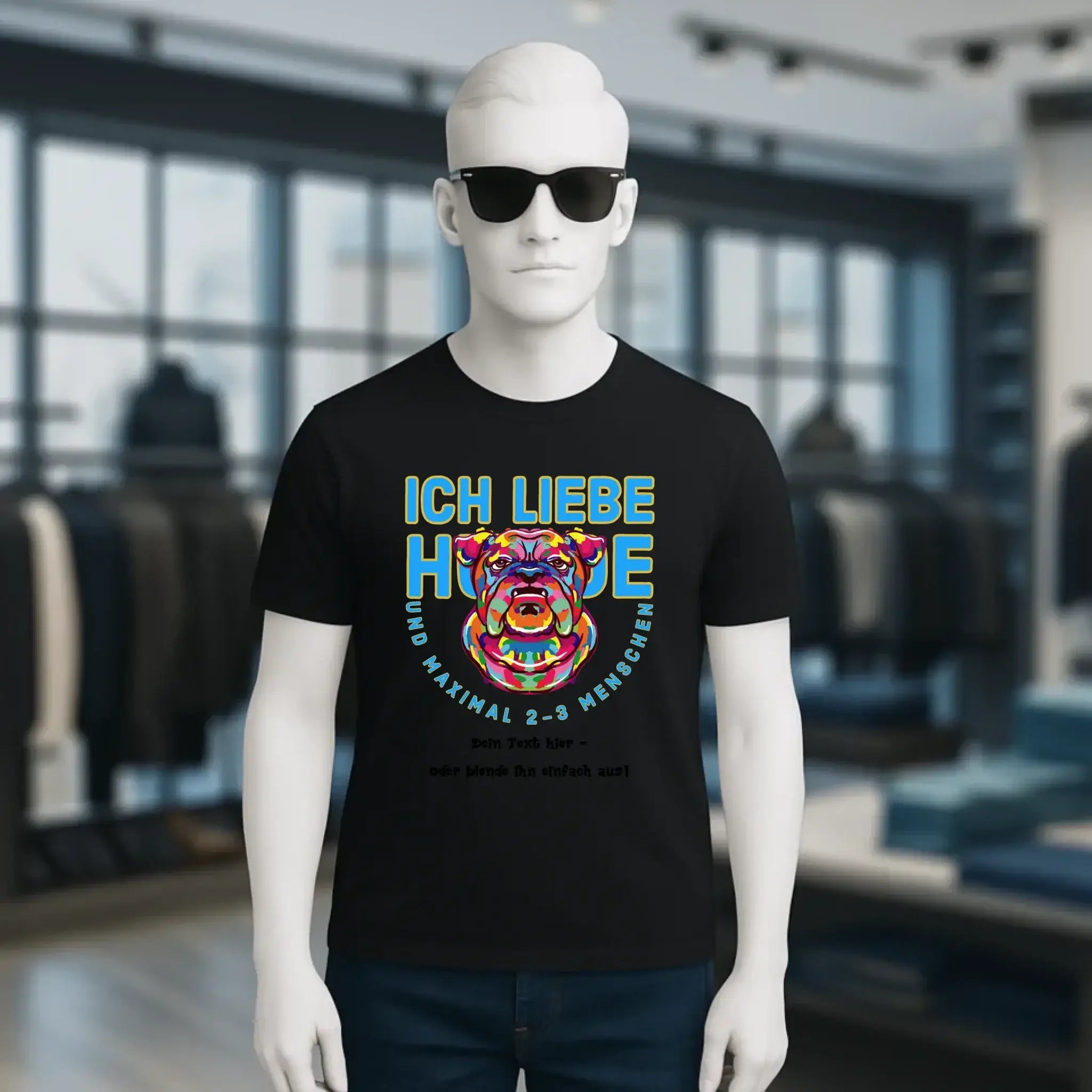 Ich liebe Hunde und 2-3 Menschen • Unisex Premium T-Shirt XS-5XL aus Bio-Baumwolle für Damen & Herren • Exklusivdesign • personalisiert
