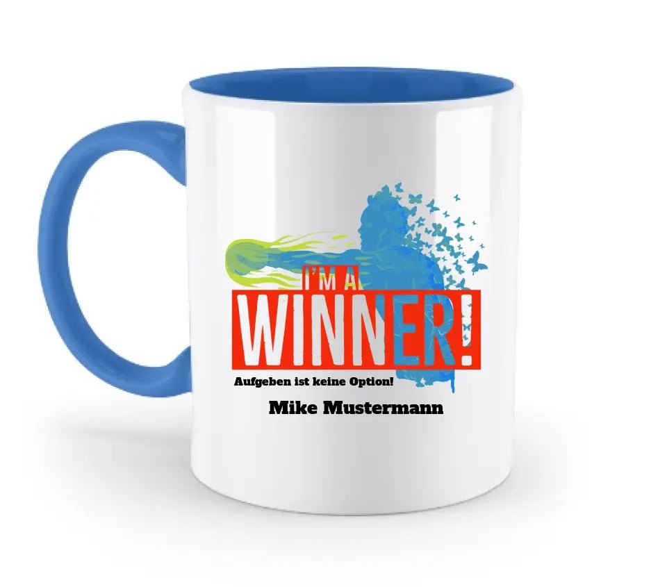 I´M A WINNER • zweifarbige Tasse • Exklusivdesign • personalisiert - HalloGeschenk.de