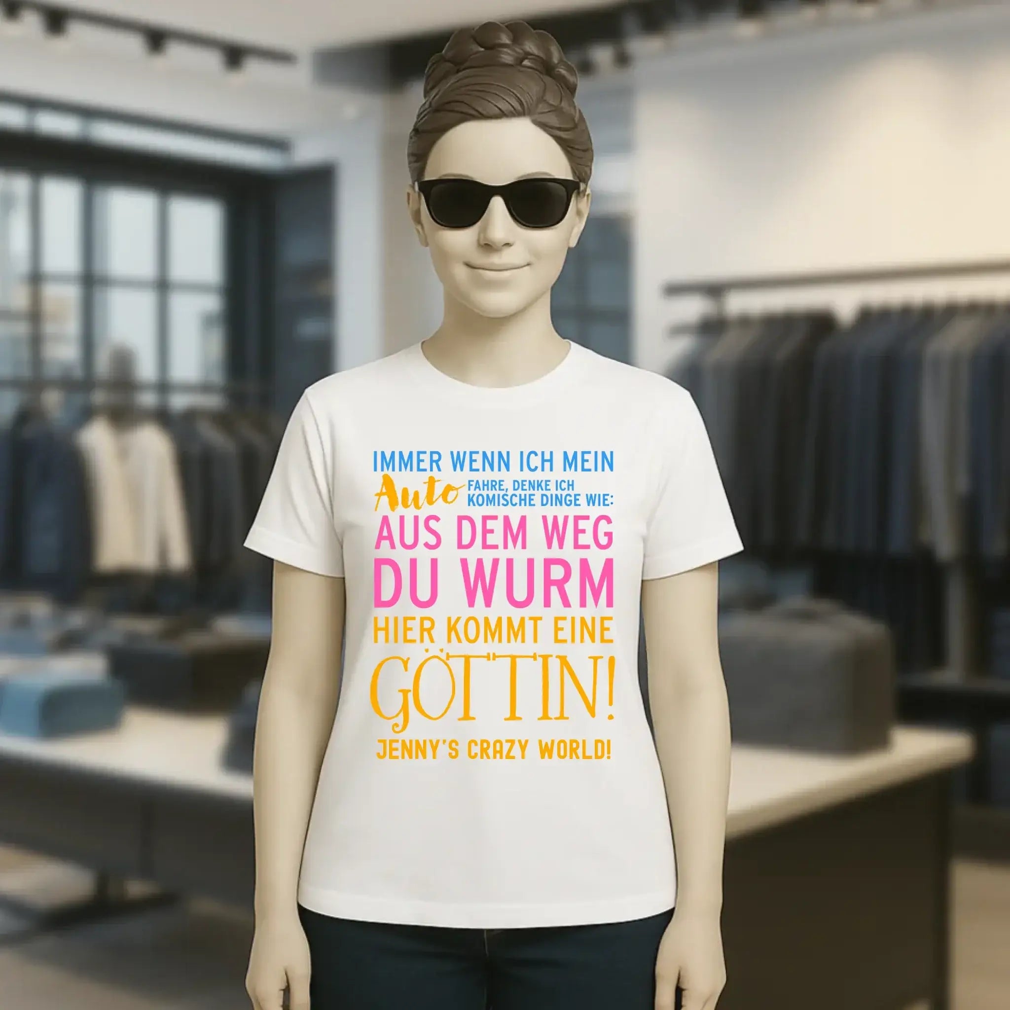 Immer wenn ich Auto • Göttin • Ladies Premium T-Shirt XS-2XL aus Bio-Baumwolle für Damen • Exklusivdesign • personalisiert