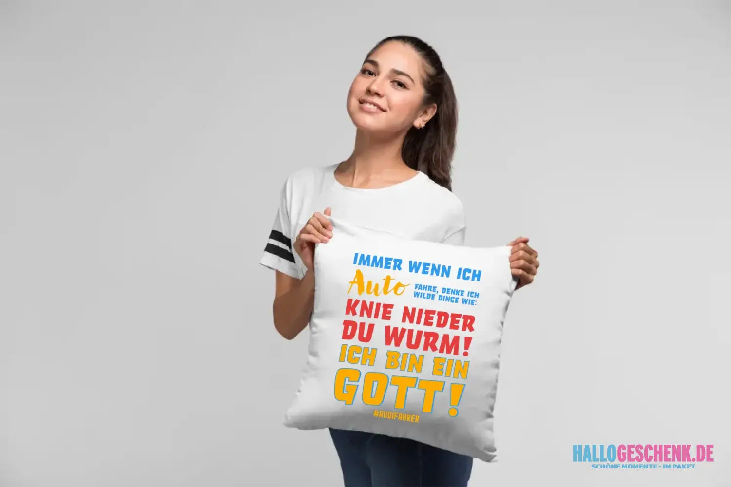 Immer wenn ich Auto • Gott • Kissen 40x40 cm • Exklusivdesign • personalisiert