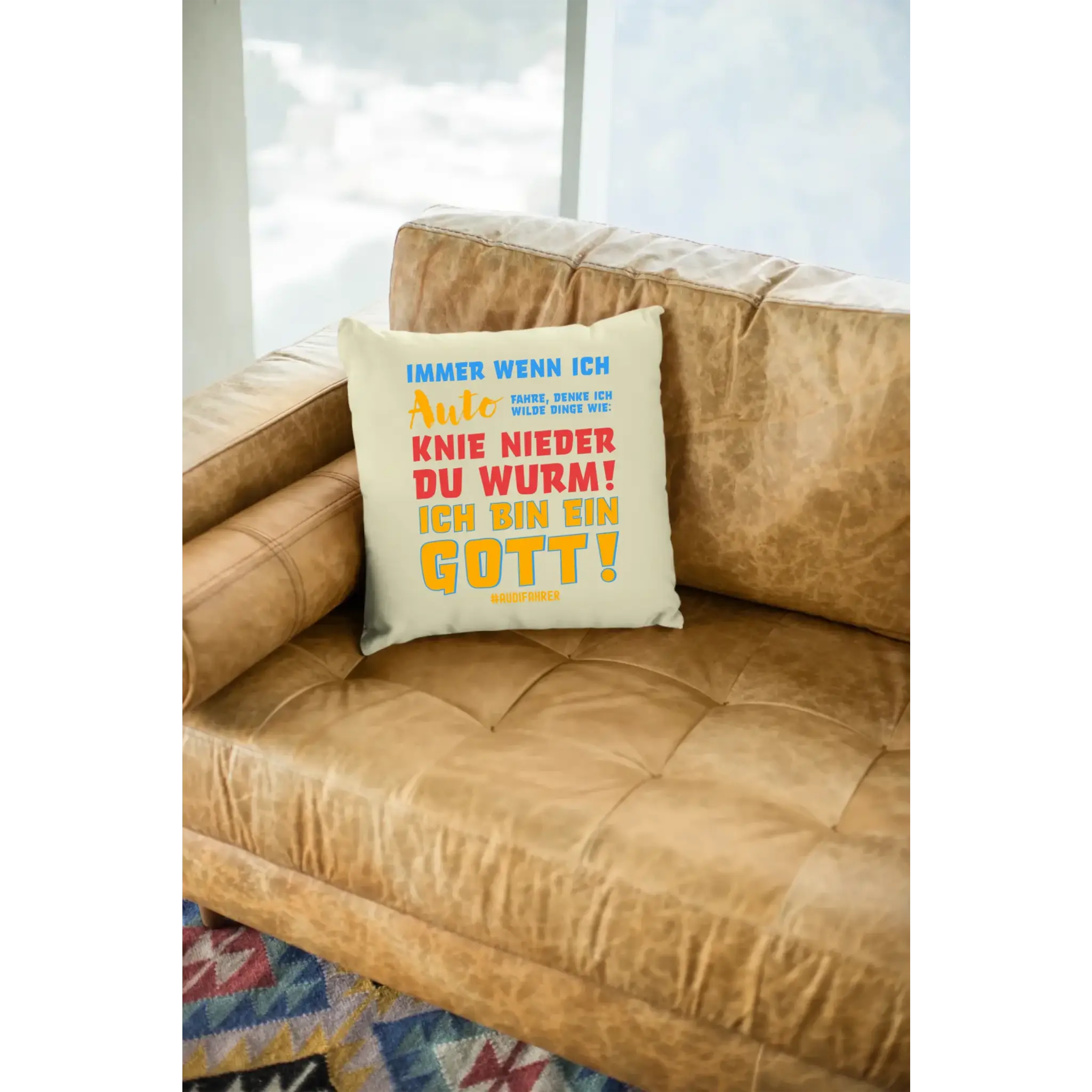 Immer wenn ich Auto • Gott • Kissen 40x40 cm • Exklusivdesign • personalisiert