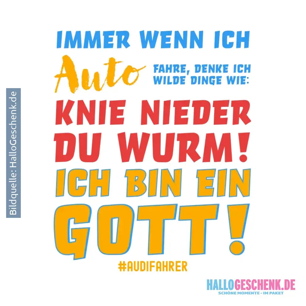Immer wenn ich Auto • Gott • STICKER 20x20 cm (Aufkleber) • Exklusivdesign • personalisiert - White / OneSize