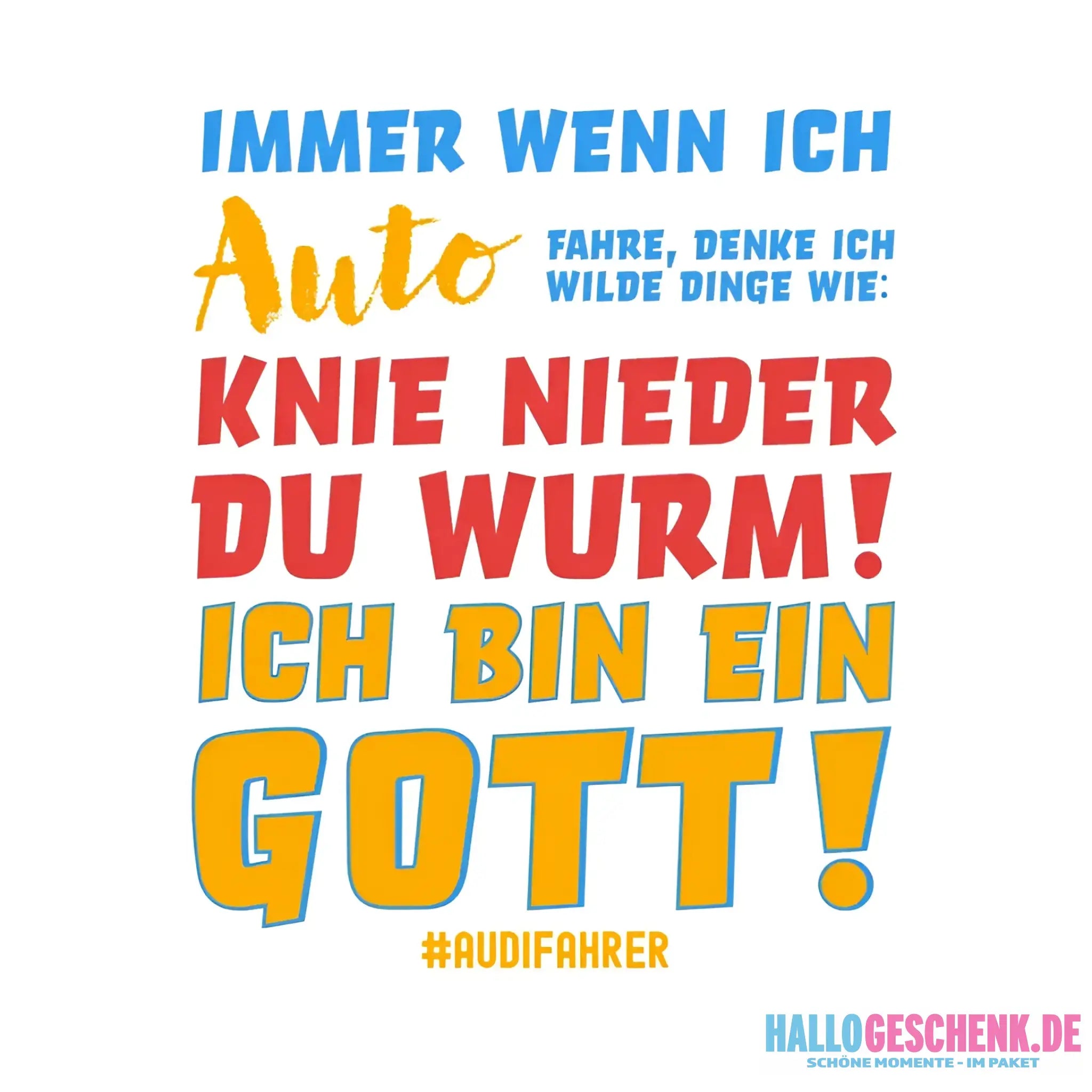 Immer wenn ich Auto • Gott • STICKER 20x20 cm (Aufkleber) • Exklusivdesign • personalisiert - White / OneSize