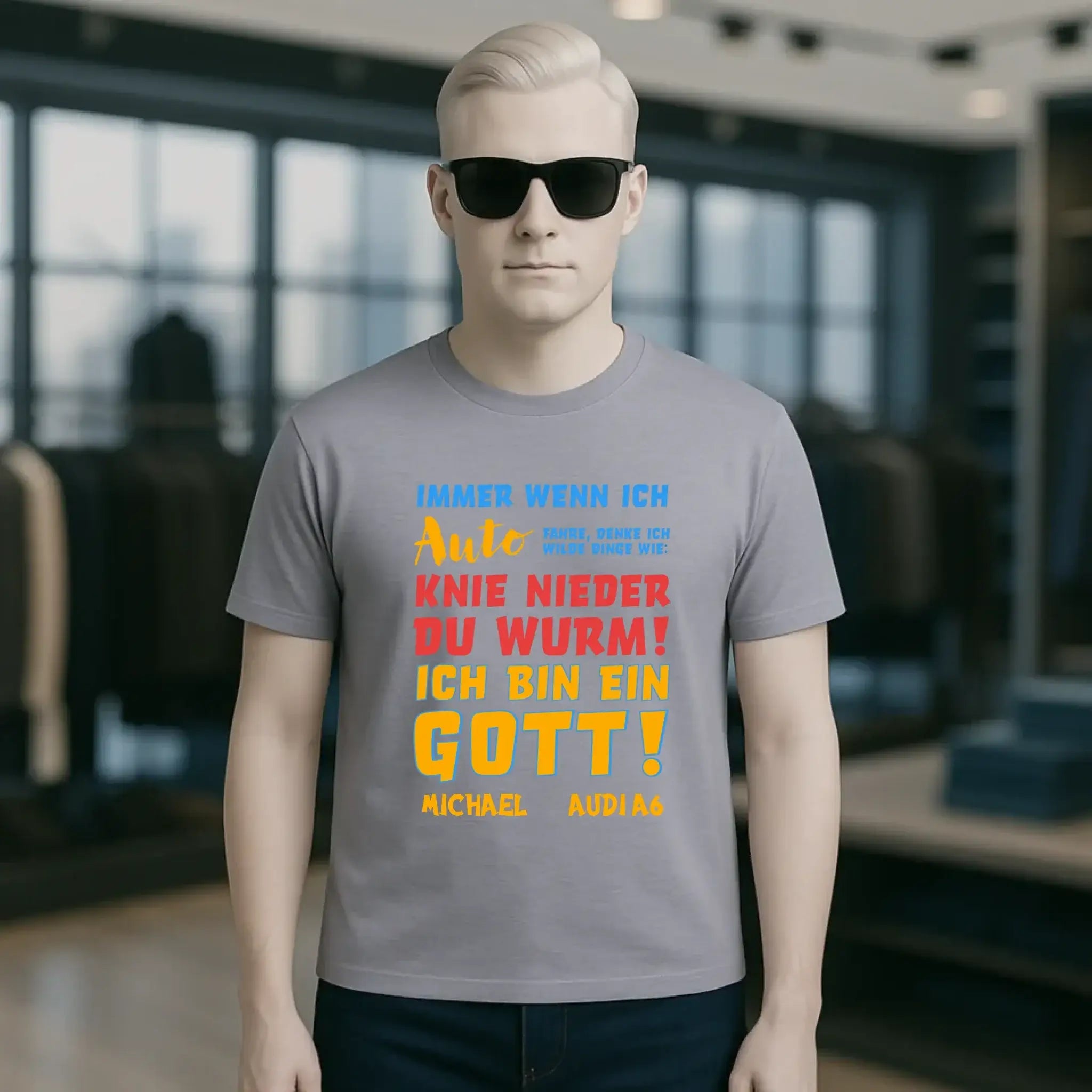 Immer wenn ich Auto • Gott • Unisex Premium T-Shirt XS-5XL aus Bio-Baumwolle für Damen & Herren • Exklusivdesign • personalisiert