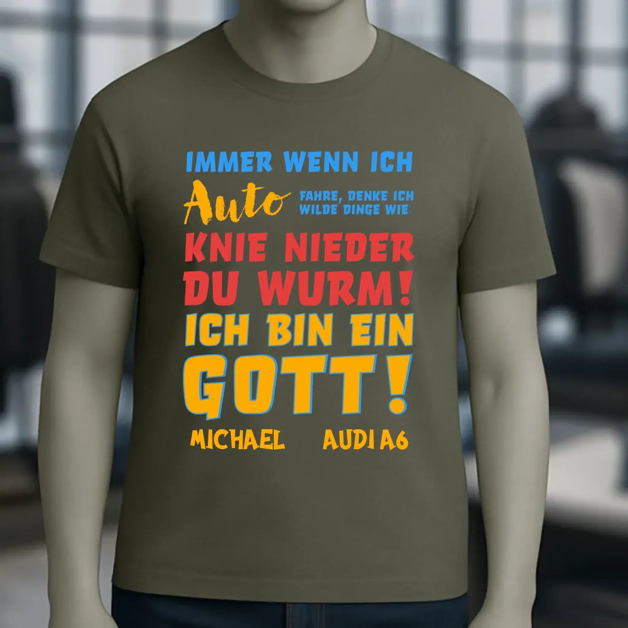 Immer wenn ich Auto • Gott • Unisex Premium T-Shirt XS-5XL aus Bio-Baumwolle für Damen & Herren • Exklusivdesign • personalisiert