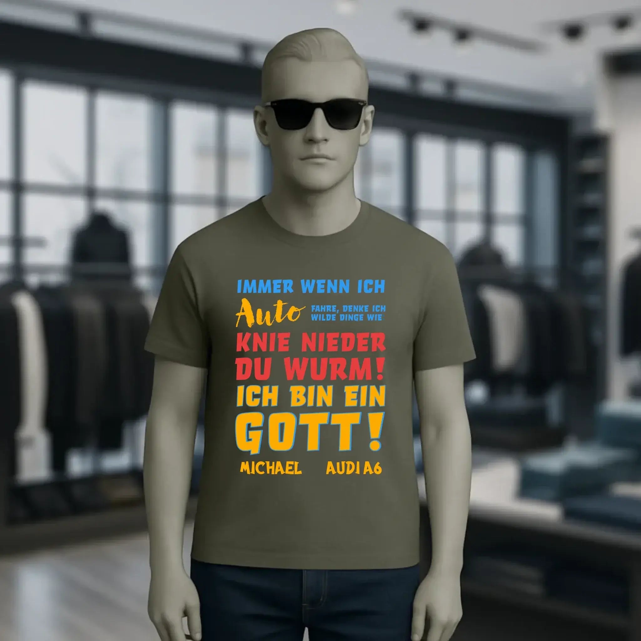 Immer wenn ich Auto • Gott • Unisex Premium T-Shirt XS-5XL aus Bio-Baumwolle für Damen & Herren • Exklusivdesign • personalisiert