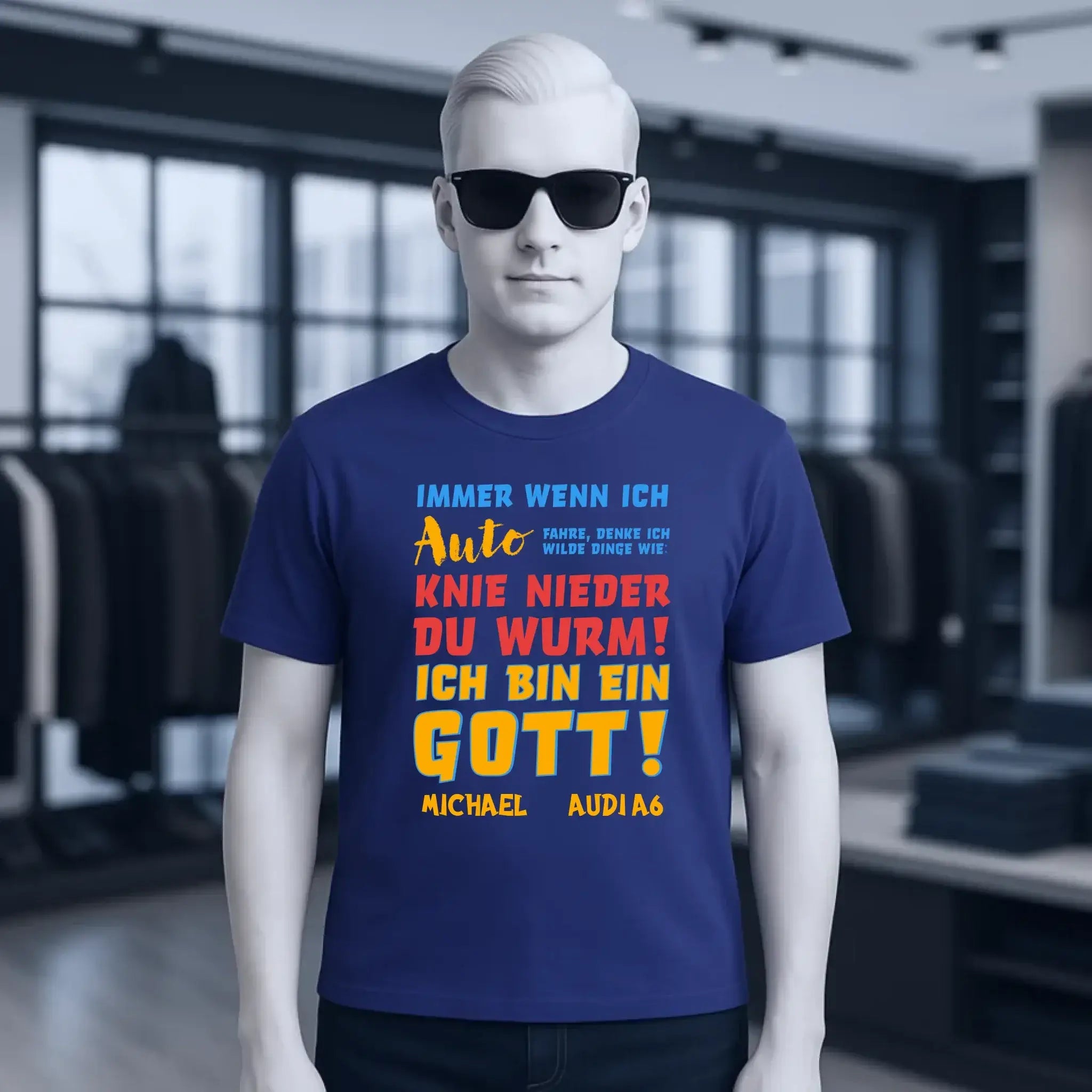 Immer wenn ich Auto • Gott • Unisex Premium T-Shirt XS-5XL aus Bio-Baumwolle für Damen & Herren • Exklusivdesign • personalisiert