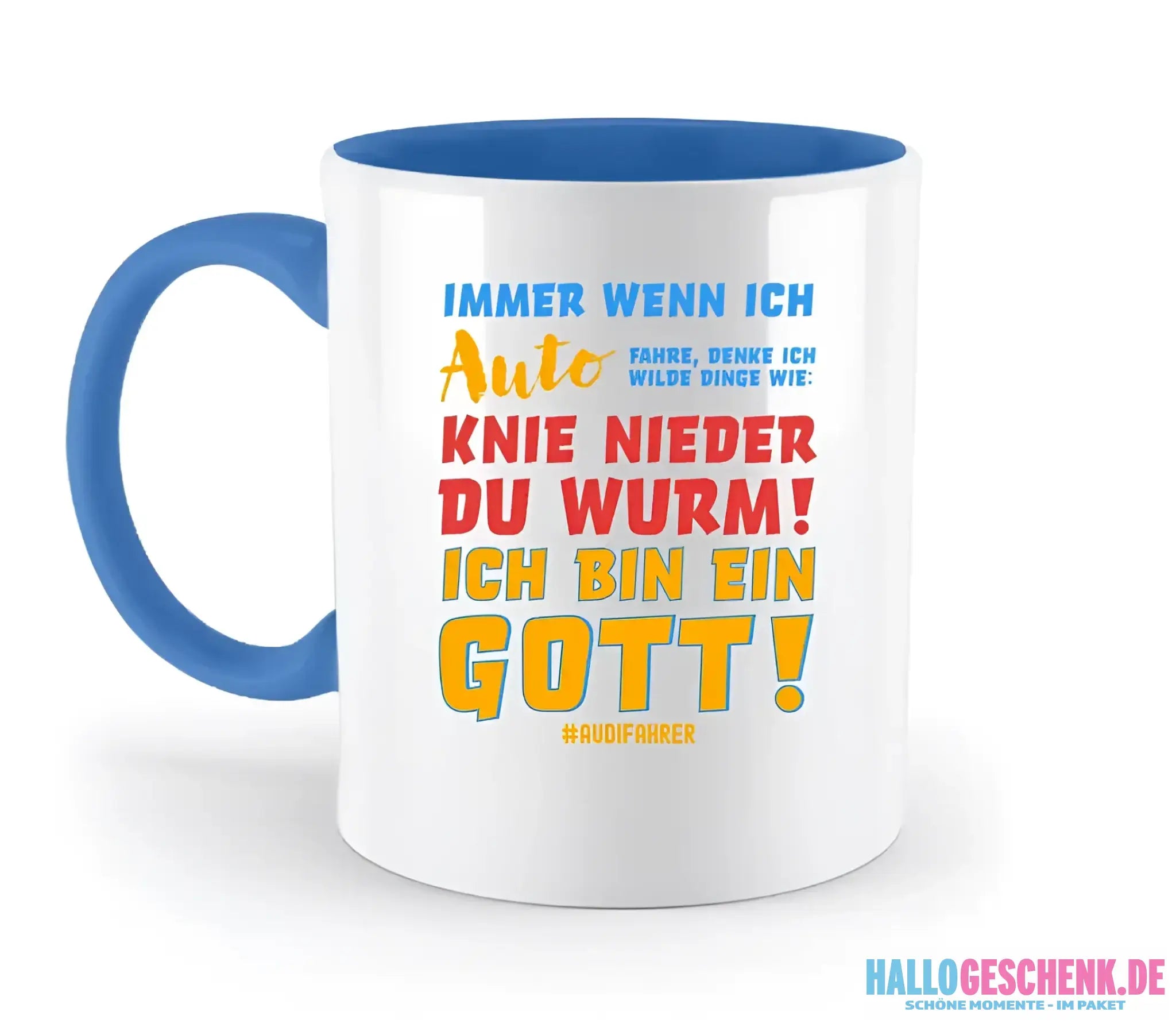 Immer wenn ich Auto & Gott • zweifarbige Tasse • Exklusivdesign • personalisiert