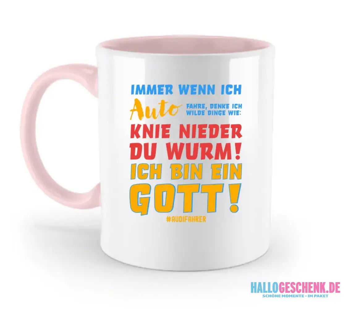 Immer wenn ich Auto & Gott • zweifarbige Tasse • Exklusivdesign • personalisiert