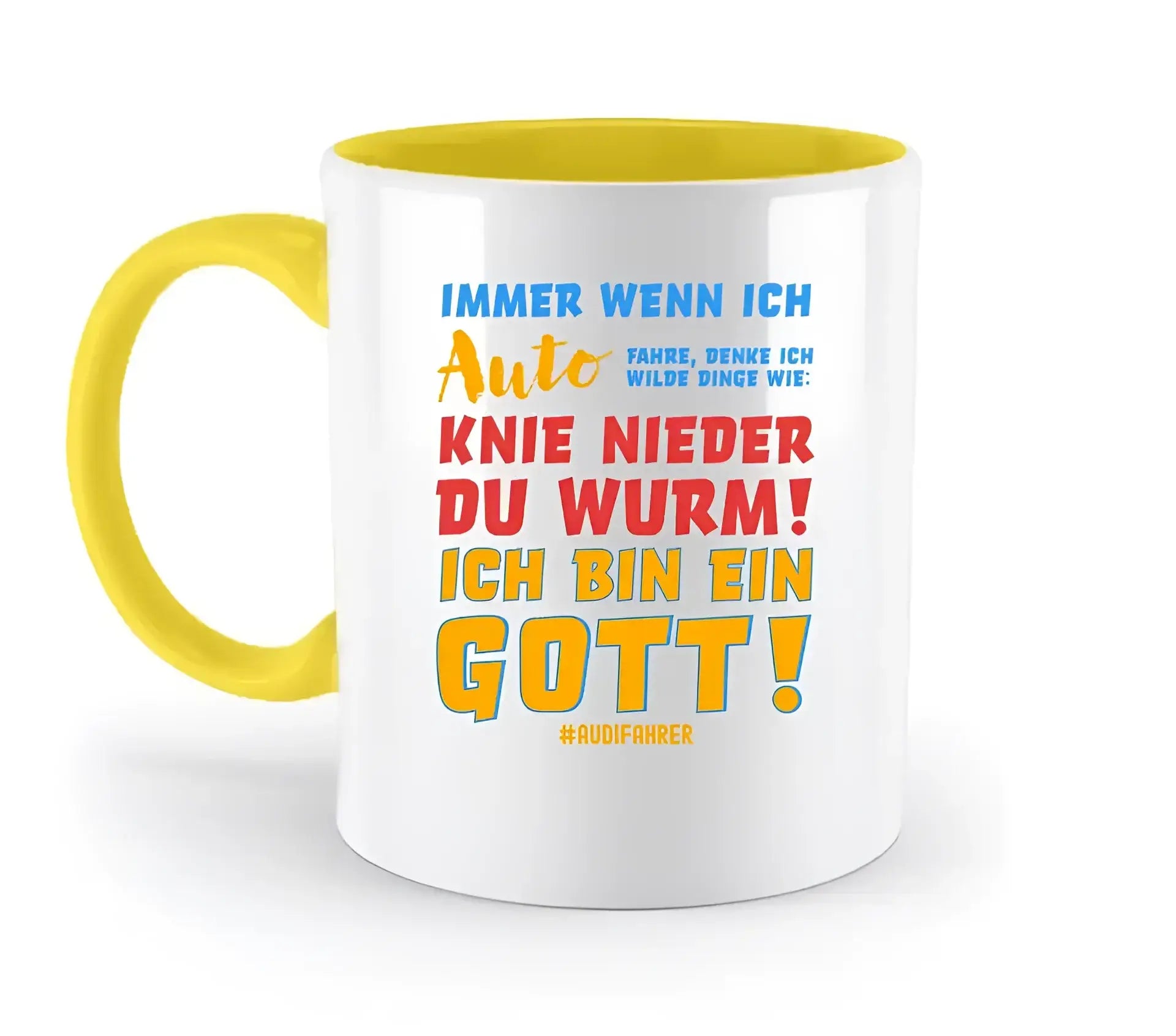 Immer wenn ich Auto & Gott • zweifarbige Tasse • Exklusivdesign • personalisiert