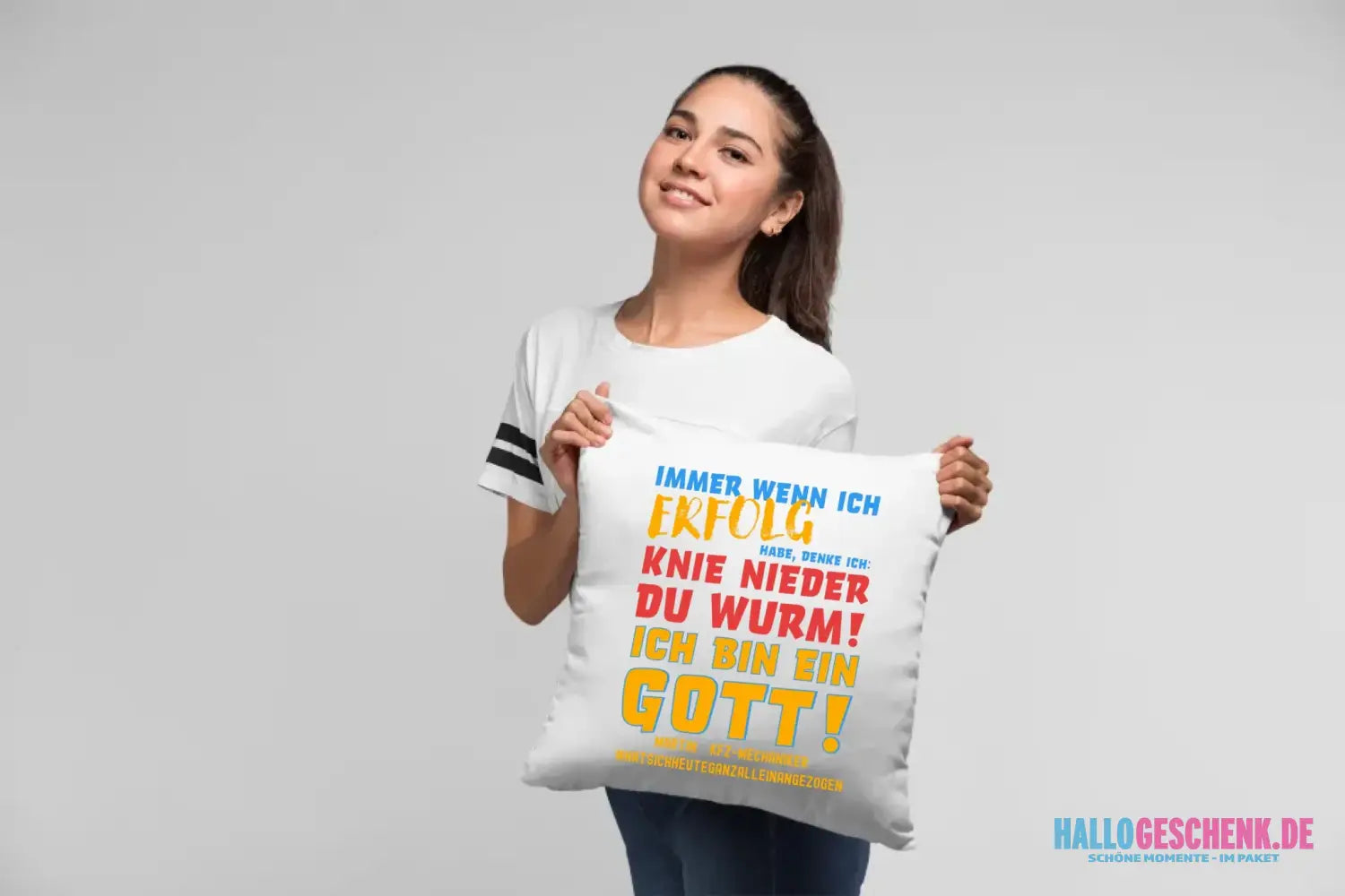 Immer wenn ich Erfolg • Gott • Kissen 40x40 cm • Exklusivdesign • personalisiert