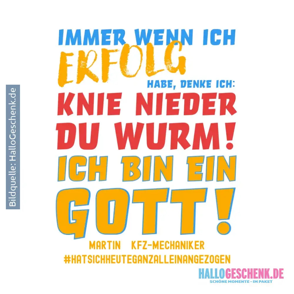 Immer wenn ich Erfolg • Gott • STICKER 20x20 cm (Aufkleber) • Exklusivdesign • personalisiert - White / OneSize