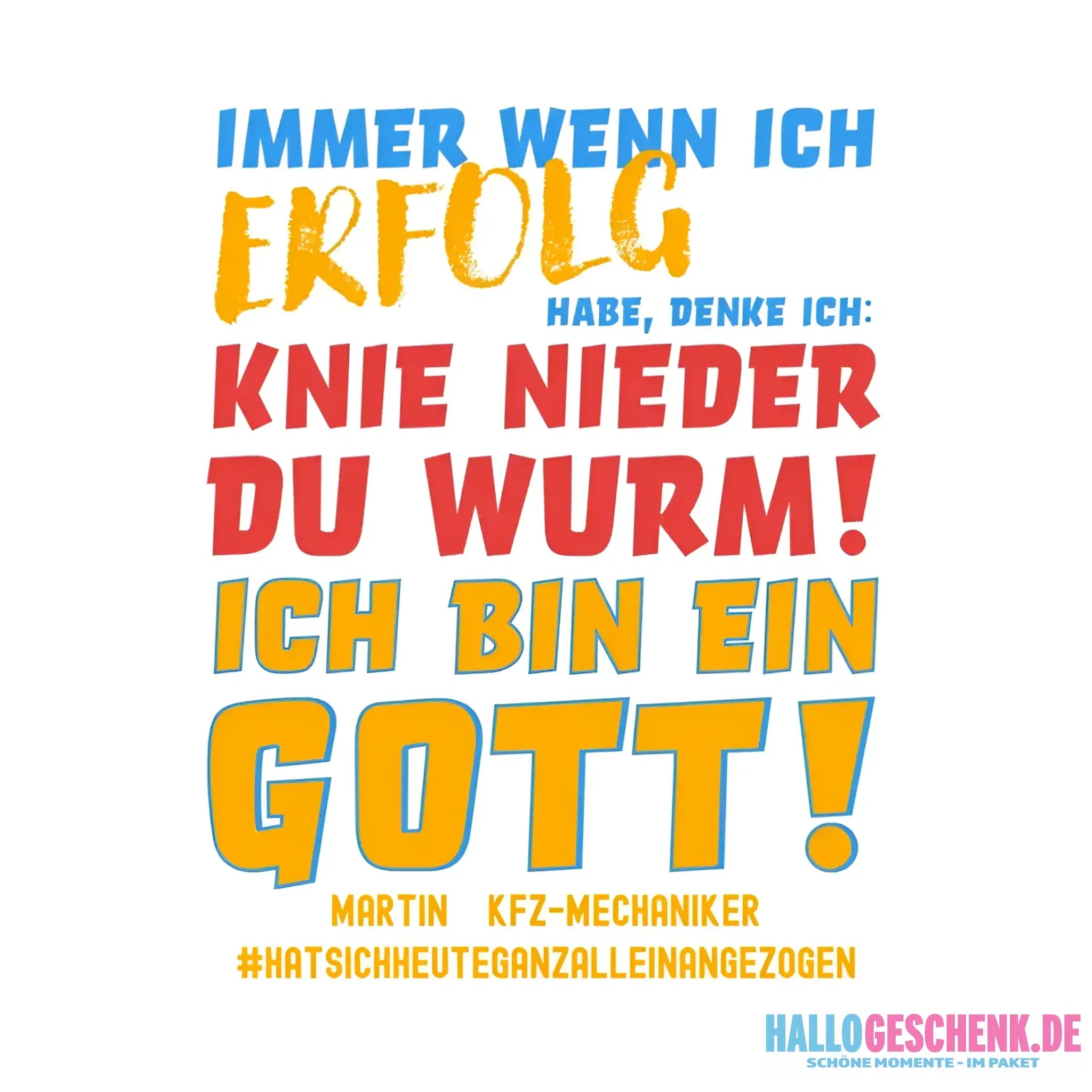 Immer wenn ich Erfolg • Gott • STICKER 20x20 cm (Aufkleber) • Exklusivdesign • personalisiert - White / OneSize