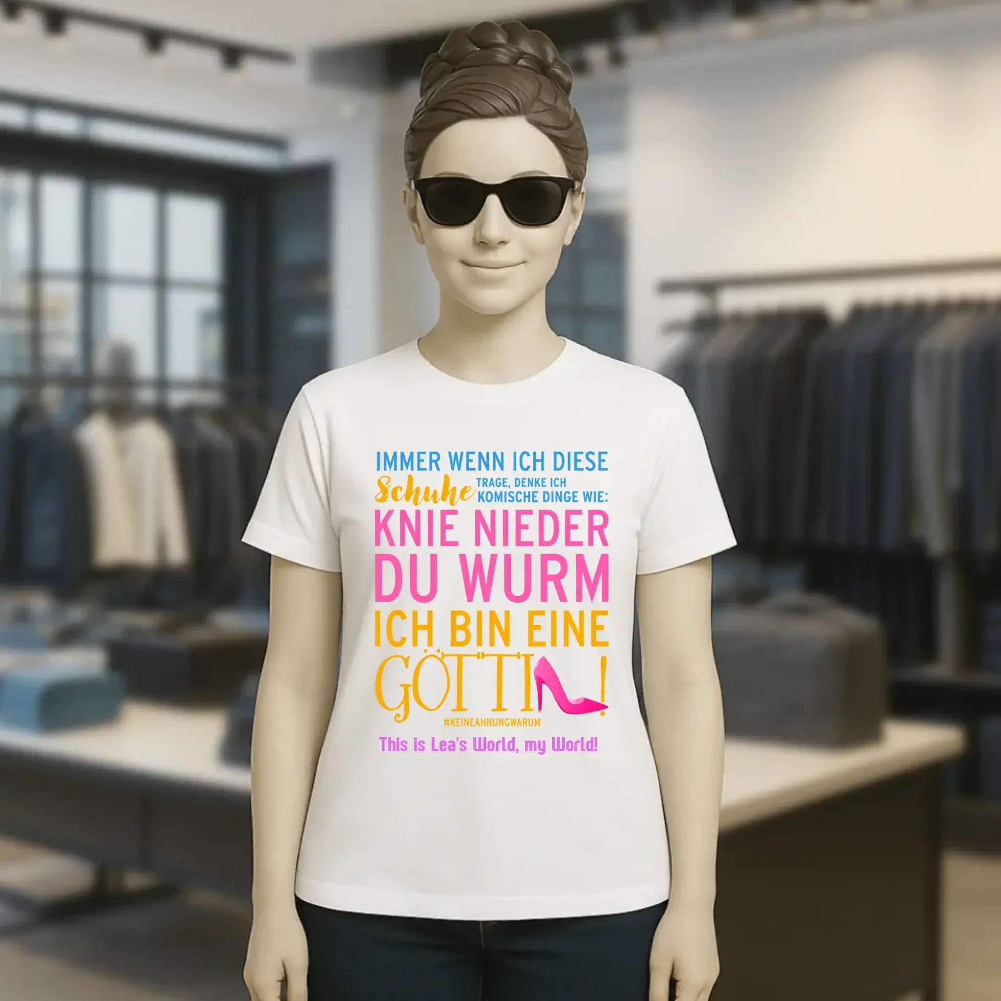 Immer wenn ich Schuhe • Göttin • 4 Versionen • Ladies Premium T-Shirt XS-2XL aus Bio-Baumwolle für Damen • Exklusivdesign • personalisiert