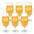 Klare 330 ml pilsgläser aus glas mit goldfarbener gravur personalisiert einzeln oder im 6er-set erhältlich