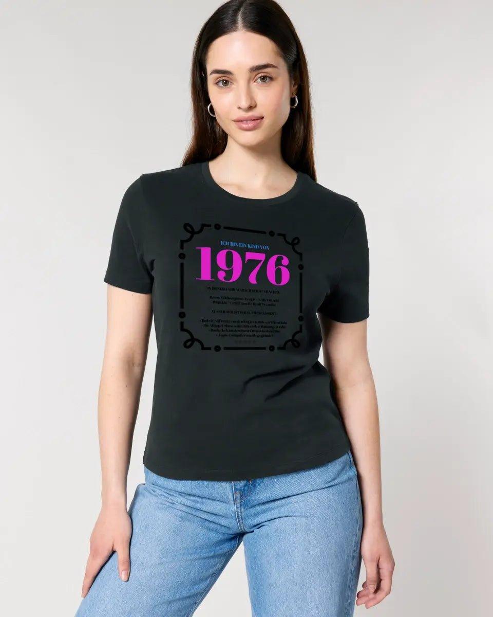 Jahreszahl Designer (personalisierbar) - Ladies Premium T - Shirt XS - 2XL aus Bio - Baumwolle für Damen - HalloGeschenk.de #geschenkideen# #personalisiert# #geschenk#