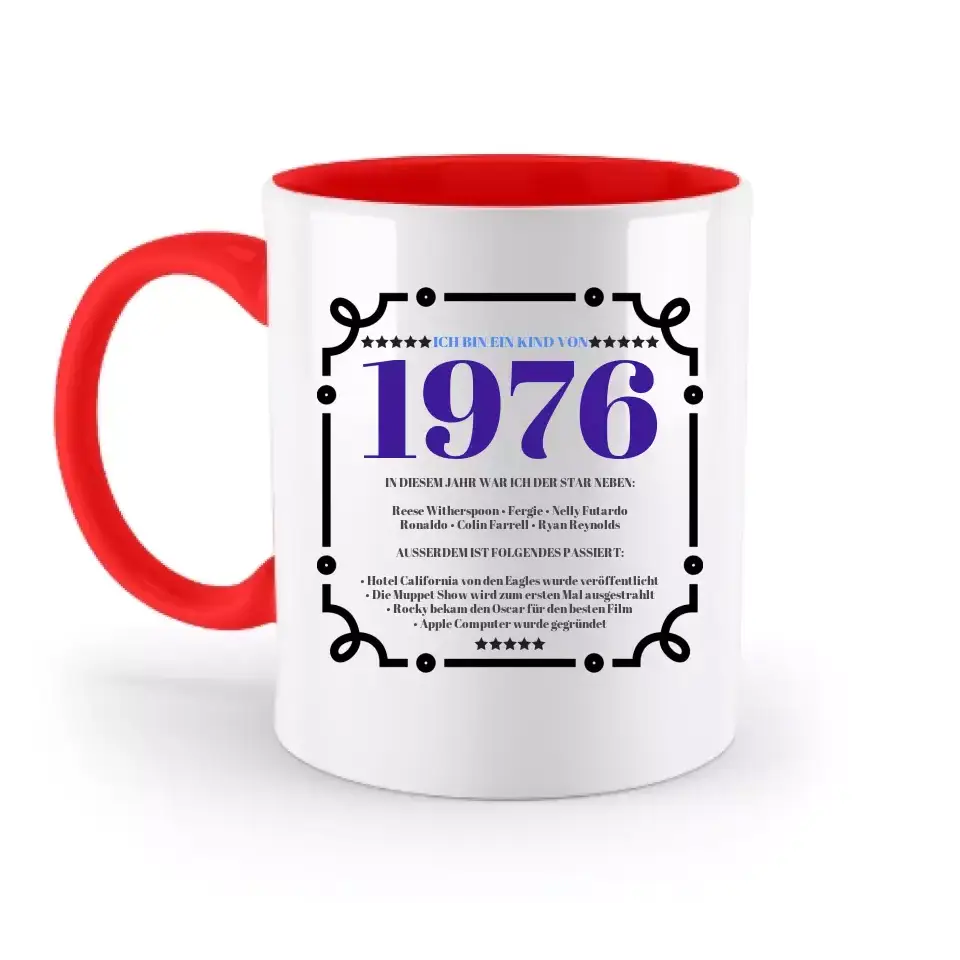 JAHRESZAHL DESIGNER personalisierbar : Zweifarbige Tasse 330ml