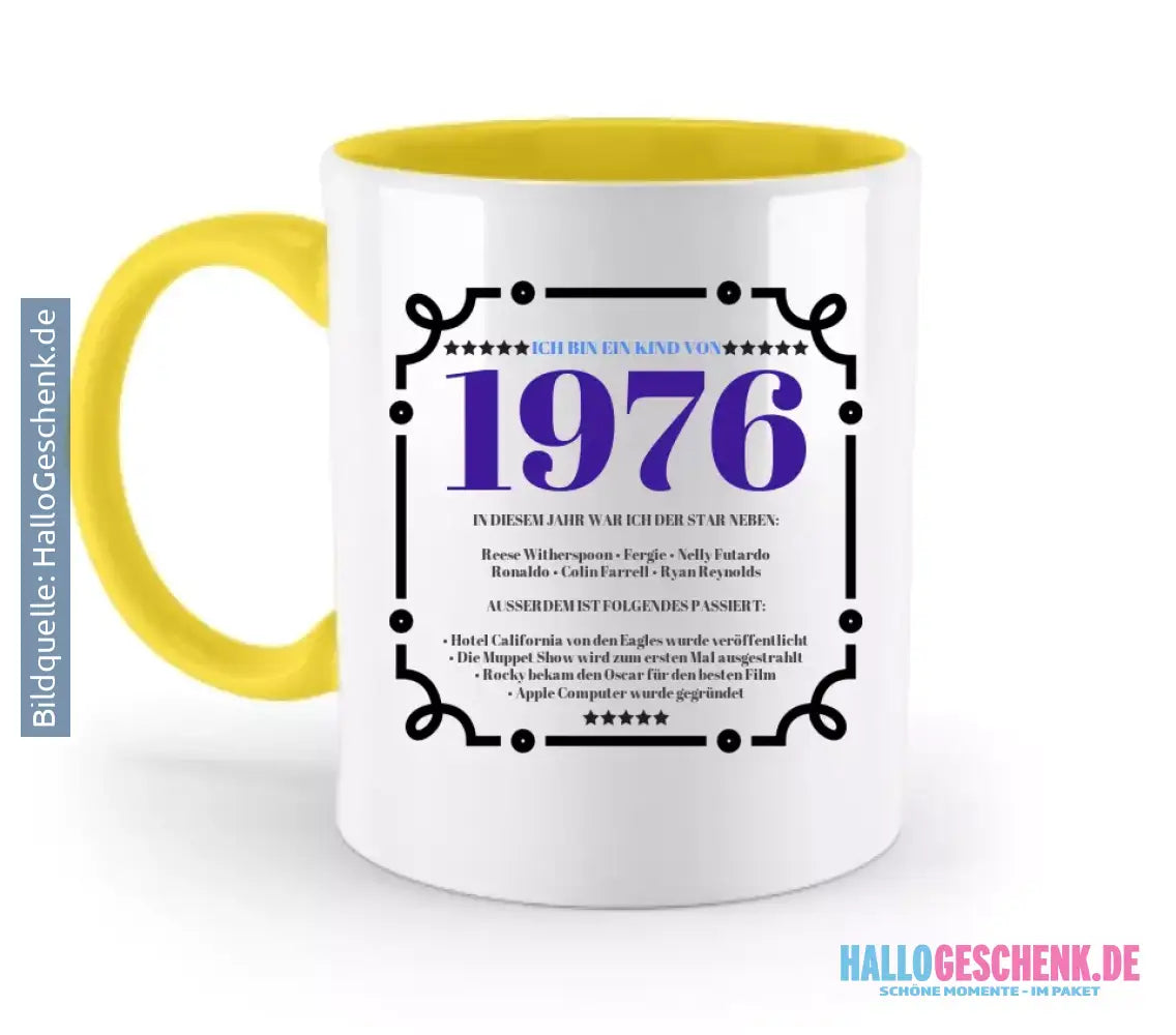 JAHRESZAHL DESIGNER personalisierbar : Zweifarbige Tasse 330ml