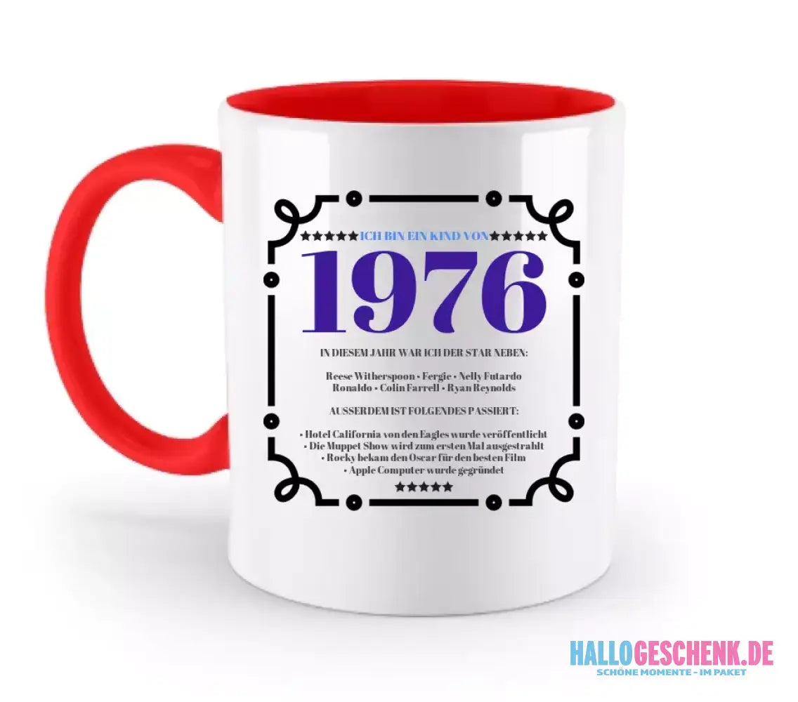 JAHRESZAHL DESIGNER personalisierbar : Zweifarbige Tasse 330ml