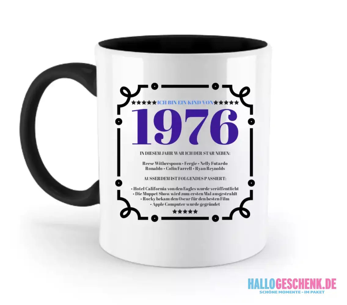 JAHRESZAHL DESIGNER personalisierbar : Zweifarbige Tasse 330ml