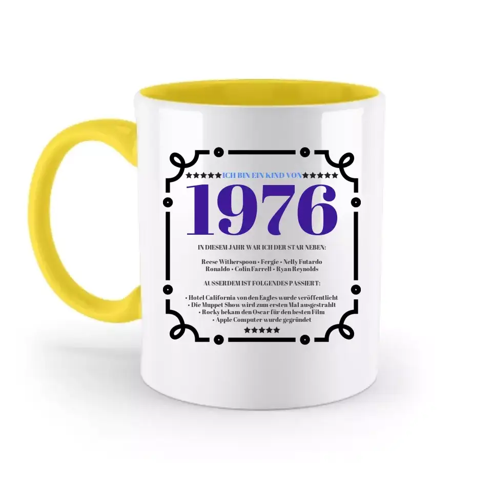 JAHRESZAHL DESIGNER personalisierbar : Zweifarbige Tasse 330ml
