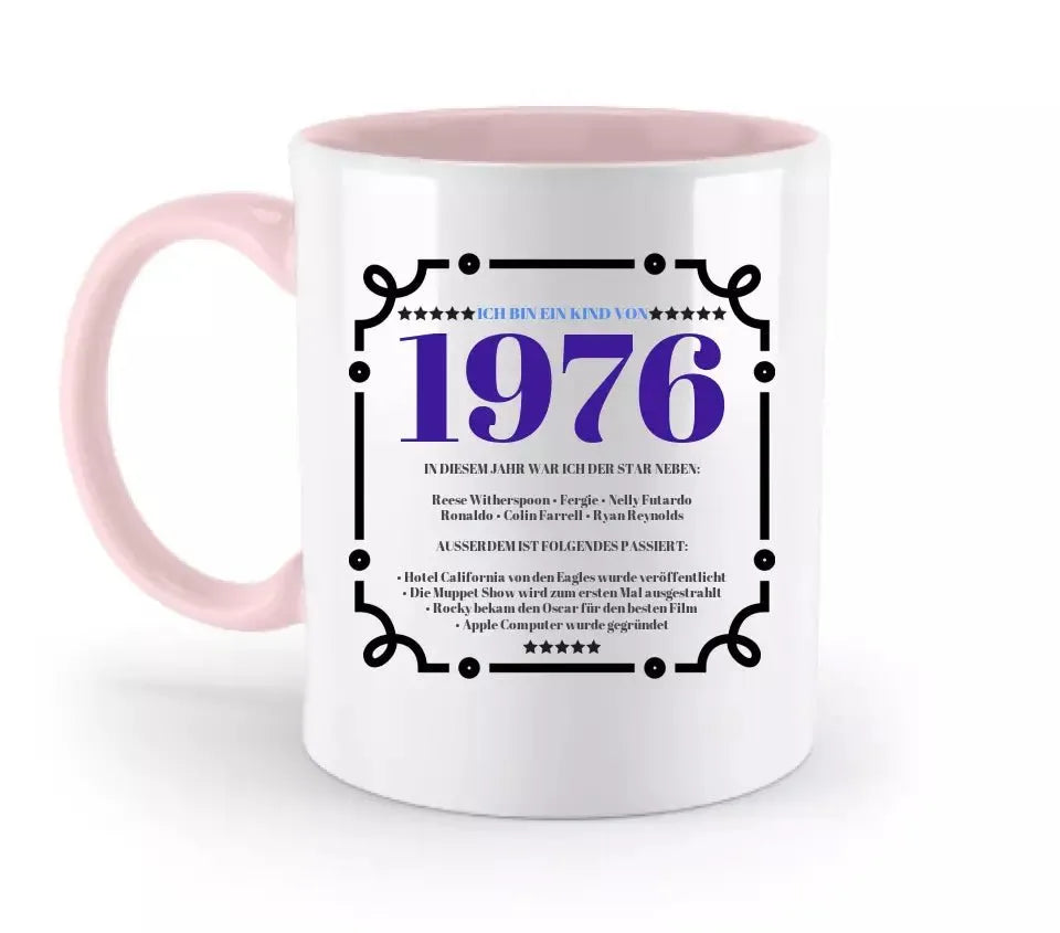 JAHRESZAHL DESIGNER (personalisierbar): Zweifarbige Tasse 330ml - HalloGeschenk.de