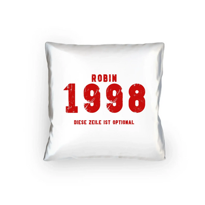 JAHRGANG mit NAME + WUNSCHTEXT • Kissen 40x40 cm • personalisiert