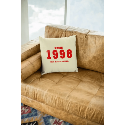JAHRGANG mit NAME + WUNSCHTEXT • Kissen 40x40 cm • personalisiert
