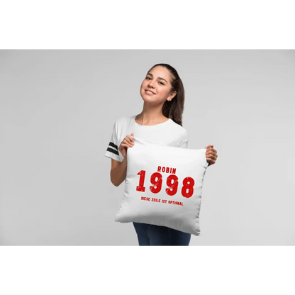 JAHRGANG mit NAME + WUNSCHTEXT • Kissen 40x40 cm • personalisiert