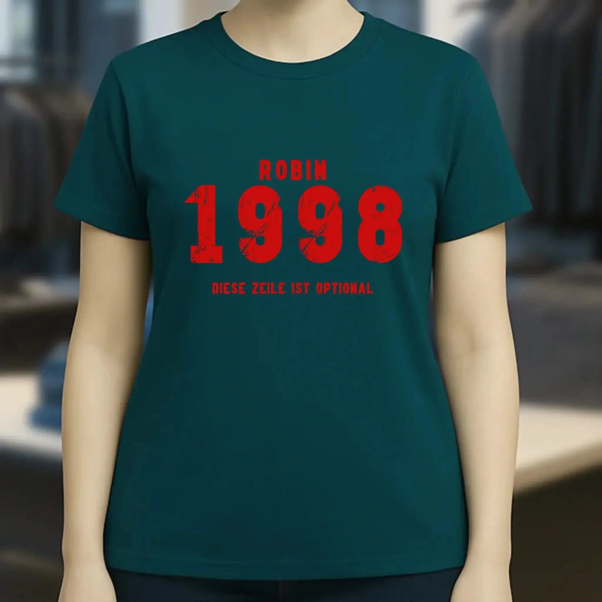 JAHRGANG mit NAME + WUNSCHTEXT • Ladies Premium T-Shirt XS-2XL aus Bio-Baumwolle für Damen • Exklusivdesign • personalisiert